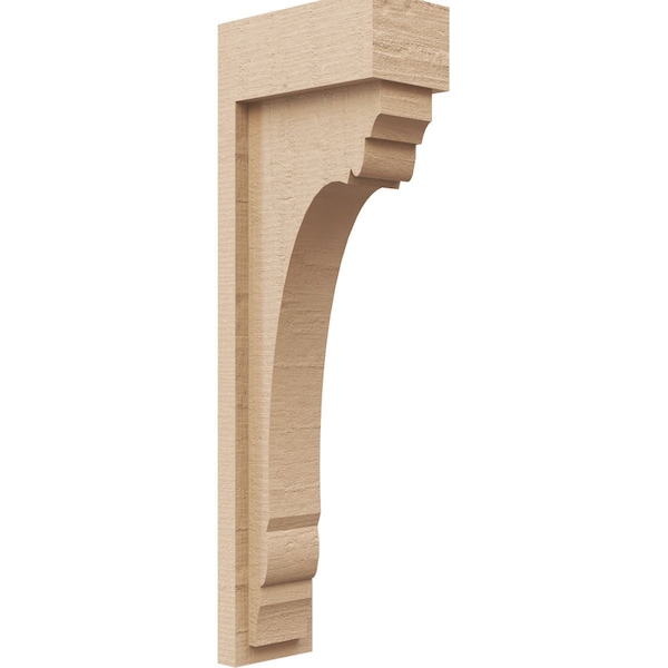 Ekena Millwork 3"W x 6"D x 18"H Thin Warren Rough Cedar Woodgrain TimberThane Corbel, Primed Tan CORUR03X06X18WARRCPR - main